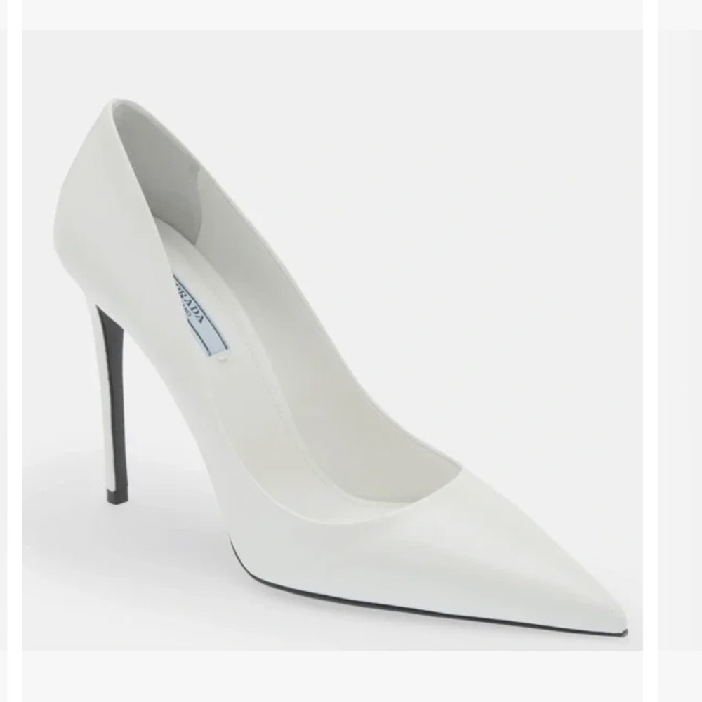 PRADA saffiano leather pump white